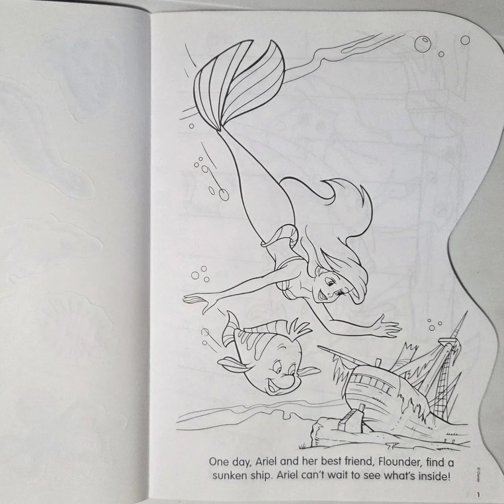 Disney The Little Mermaid Ariel and Sparkle Fish Sticker Book - Unused- HTF